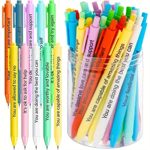 Motivational Gel Ink Pen, 10pcs/set Smooth Writing Retractable Rollerball Pen, Positive Affirmations Pen for Office, School, Home, Multifunctional Stationery