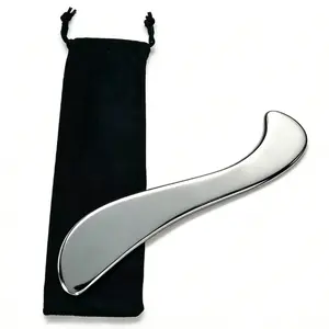 1Pc Body Sculpting Tool With Storage，Muscle Knot Remover， Stainless Steel，Post-Workout Massage，Self-Care Tool，Smooth Edge Design，Cooling Metal Therapy，Muscle Release Tool，Stainless Steel Fascia Scraper，Athletic Recovery Tool，Muscle Knot Remover，FasciaTool