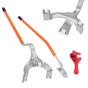 Manual Tire Changer Tool Kit for 22.5"-24.5" Truck Tires Heavy-Duty Steel Bead Breaker Demount Mount Set with Bead Keeper for Trucks Buses Trailers 3 PCS Orange
