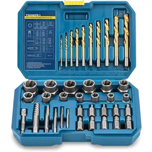 39Pcs Bolt Extractor Set and Bit Kit,Multi-Spline Screw Extractors,Easy Out Broken Lug Nut Extraction Set for Damaged,Frozen,Studs,Rusted,Rounded-Off,Screws (39-piece)