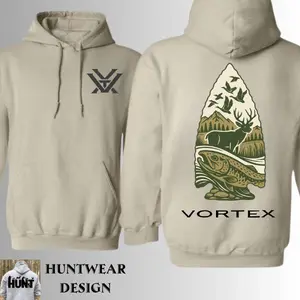 Vortex Hunting Sweatshirt, Arrowhead Wildlife Graphic Hoodie Shirt, Deer Fish Mountain Outdoor Design Apparel, Tactical Hunting Streetwear Clothing, Gift For Hunters, Outdoorsmen, Men Audience