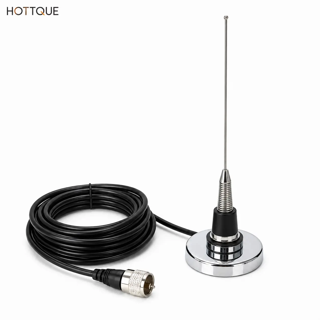 63cm VHF/UHF Dual Band Vehicle Radio Antenna Kit with Magnetic Mount Base and PL-259 Cable, Ham Radio Antenna for Truck SUV Pickup Car Communication