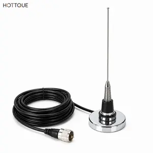 63cm VHF/UHF Dual Band Vehicle Radio Antenna Kit with Magnetic Mount Base and PL-259 Cable, Ham Radio Antenna for Truck SUV Pickup Car Communication