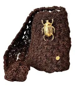 FIQUE DARK CHOCOLATE BEETLE BAG