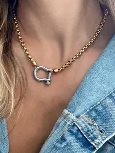 Waterproof Stainless Steel Chain Necklace, Unisex Casual Fashion Pendant Necklace, Party Fashion Accessories, Daily Decoration, Fashion Versatile Exquisite Jewelry Birthday Gift