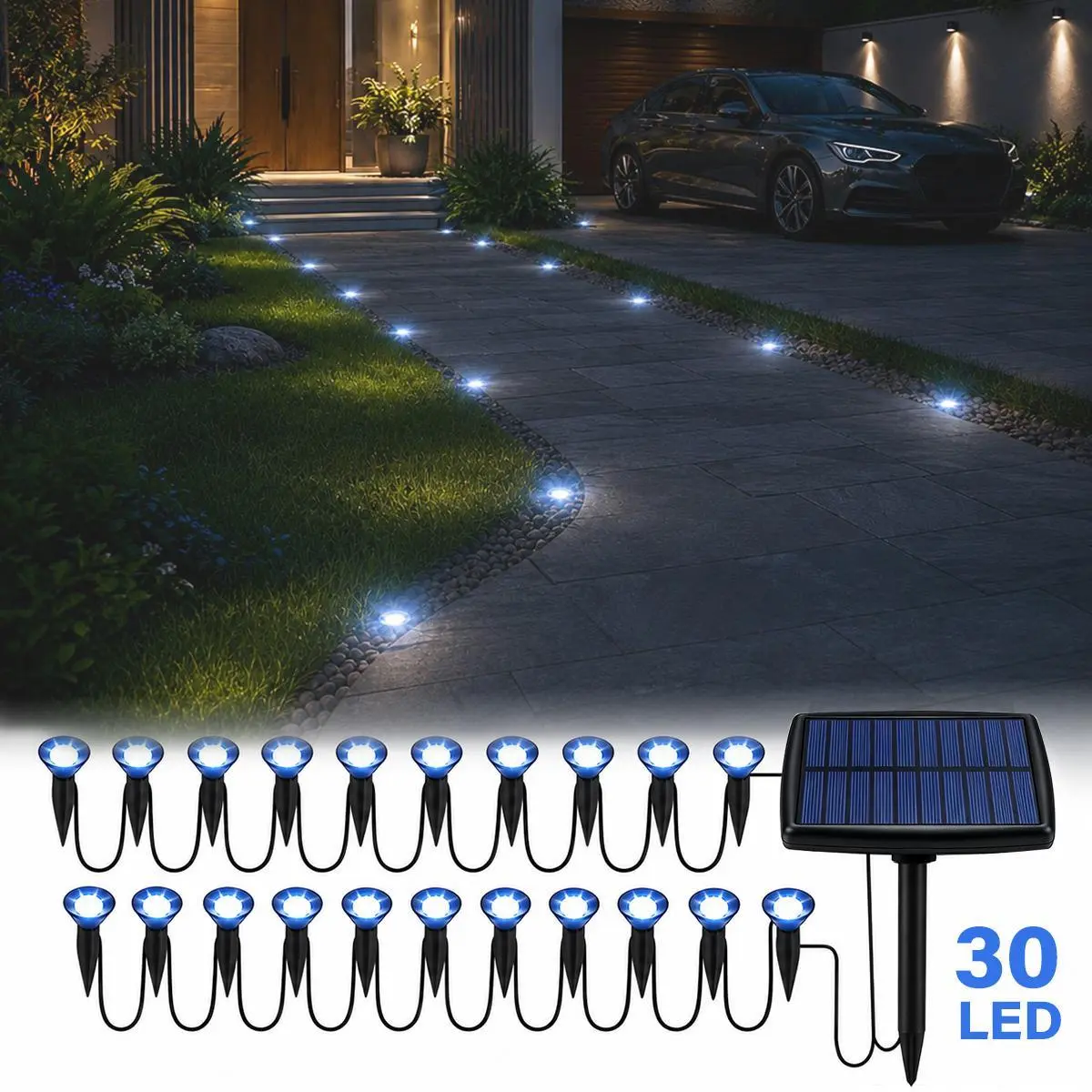 Solar Pathway Lights, 30pcs/set Outdoor Garden Lights, Automatic On/Off, Waterproof Garden Light, Solar Landscape Lights for Paths, Camping, Weddings & Festivals