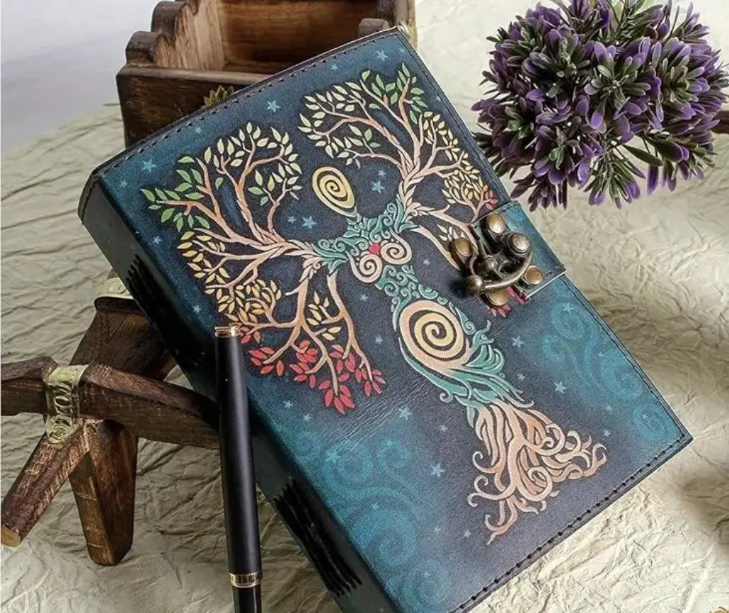 Tree of Life Mother Earth Journal , Leather Diary Grimoire Prayer Witchcraft