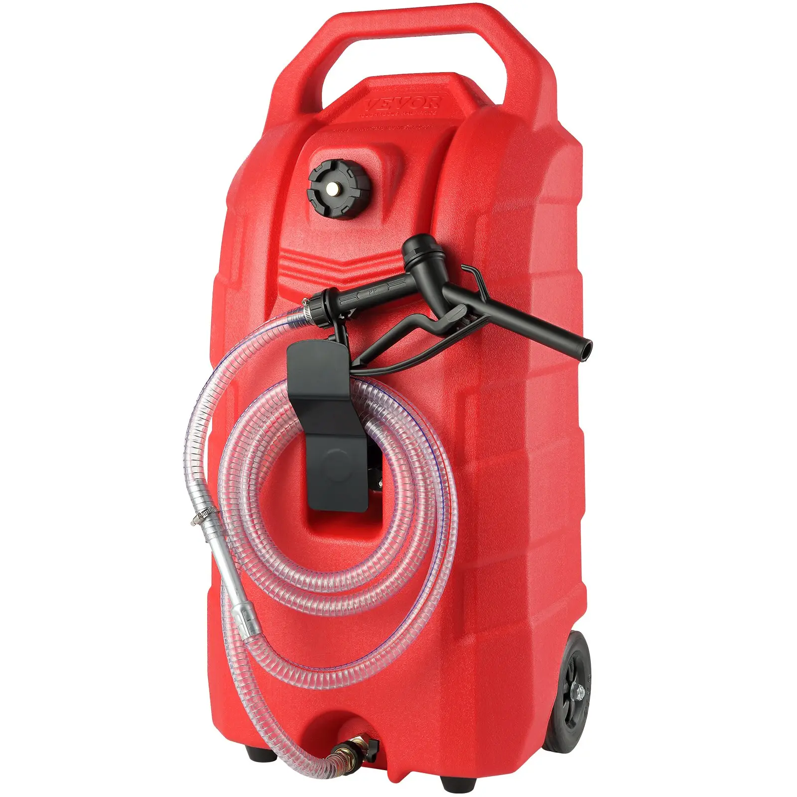 VEVOR 16 Gallon Fuel Caddy, 7.8 L/min, Portable Gas Storage Tank Container with Nozzle Rubber Wheels, Fuel Transfer Storage Tank for Gasoline Diesel M