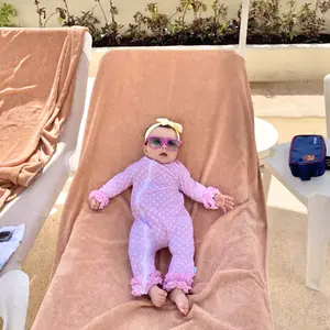 Sunsuit - Long Sleeve Romper Swimsuit | "Sassy Surfer" Pink Polka Dot