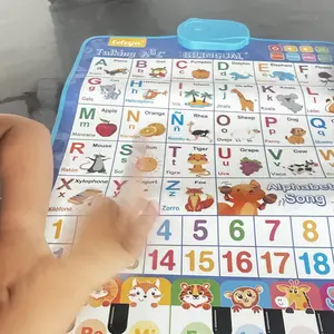 Product Review of Bilingual Talking Wall Chart for Kids – English & Spanish Learning Poster with Songs, ABCs, Numbers, Animal words & Piano – Interactive Educational Toy for Toddlers 1-6 – No Screen, Battery Powered classroom use Alphabet Preschool from r**a