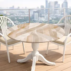 1 piece geometric line digital printing, elastic round tablecloth, elastic tablecloth suitable for dining tables, removable, suitable for restaurants, outdoor gardens, versatile and practical
