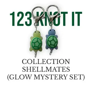 Shellmates - GLOW IN THE DARK - set of 2 large clasp stitch markers for crocheting