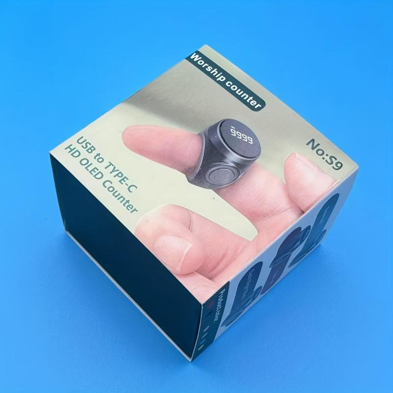 OLED Display Counting Ring, Tasbih, Featuring a Skin-Friendly Adjustable Silicone Ring, Easy to Operate And Convenient to Use, Equipped with a TYPE-C Charging Interface for Easy Battery Life, Suitable for Prayer Counting