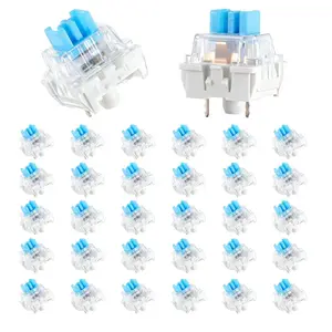 30PCS Blue Clicky 3-Pin Dustproof Mechanical Keyboard Switches, DIY Replacement Set for Gaming Keyboards