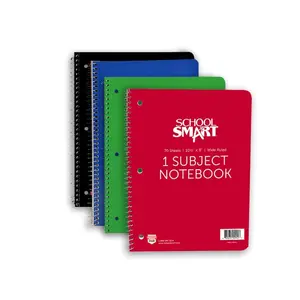 School Smart Spiral Wide Ruled Notebook, 8 x 101/2 Inches