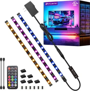LED Strip Lights 3 Pre-Cut 12Inch/36Inch LED Light Strip Flexible Color Changing 5050 LED Accent Kit with RF Remote, Power Supply, and Connectors for TV, Home, DIY Decoration