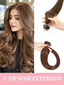 U Tip Hair Extensions, Human Hair Fusion Extensions, 12-22inch Hair Extensions Straight Human Hair for Women,Easy to Install,Seamless, Natural Straight Hair Texture Natural Hair Look