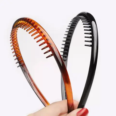 4pcs/2pcs Zig Zag Headbands for Women, Teen Girls, Men, Hair Accessory Headband, Non-Slip Comb Hairbands, Casual Style, All Seasons, Leopard Pattern