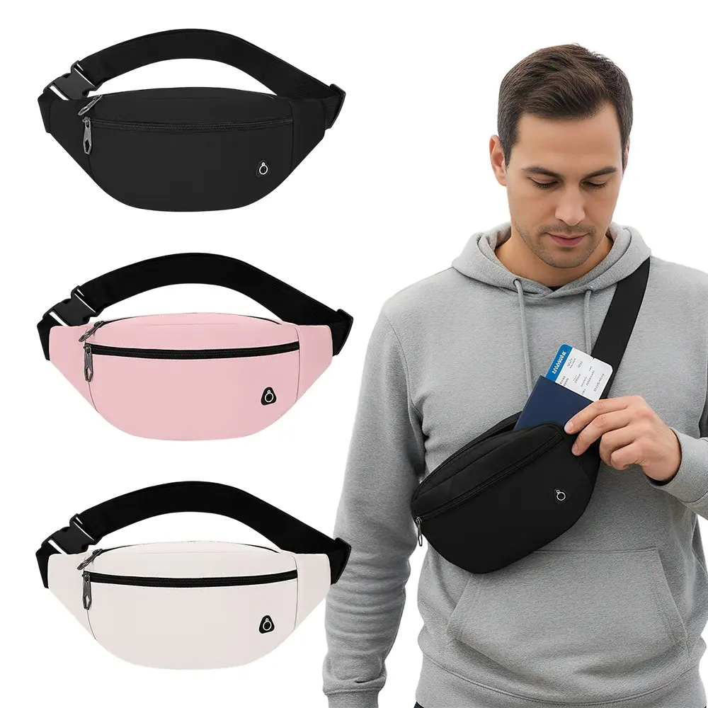 3 Pieces Unisex Waterproof Waist Bag - Sports Waist Pack Bag with Adjustable Strap Pouch Belt Bag for Sports Running Exercise Walking Travel, Easy Carry Any Phone, Wallet