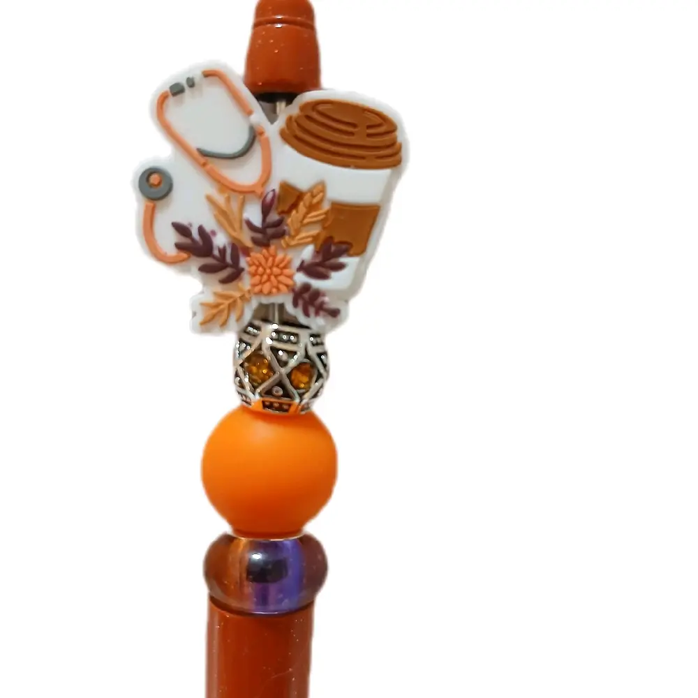 A pen for the nurses and aides.  Fall colors with a stethoscope and coffee because caffeine is key! Comes with free ink refill.