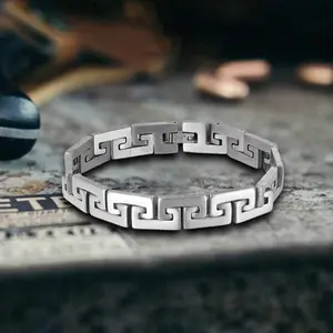 GTHIC Punk Great Wall Pattern Stainless Steel Bracelet for Men and Women Fashion Accessories Daily Wear Birthday Gifts