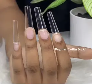 Maika’s Nails Tip 500 pc Coffing Shape - 500 Pieces Clear Design Ideal for Nail Art Professional Quality