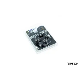 IND Logo Black Valve Stem Cap Set
