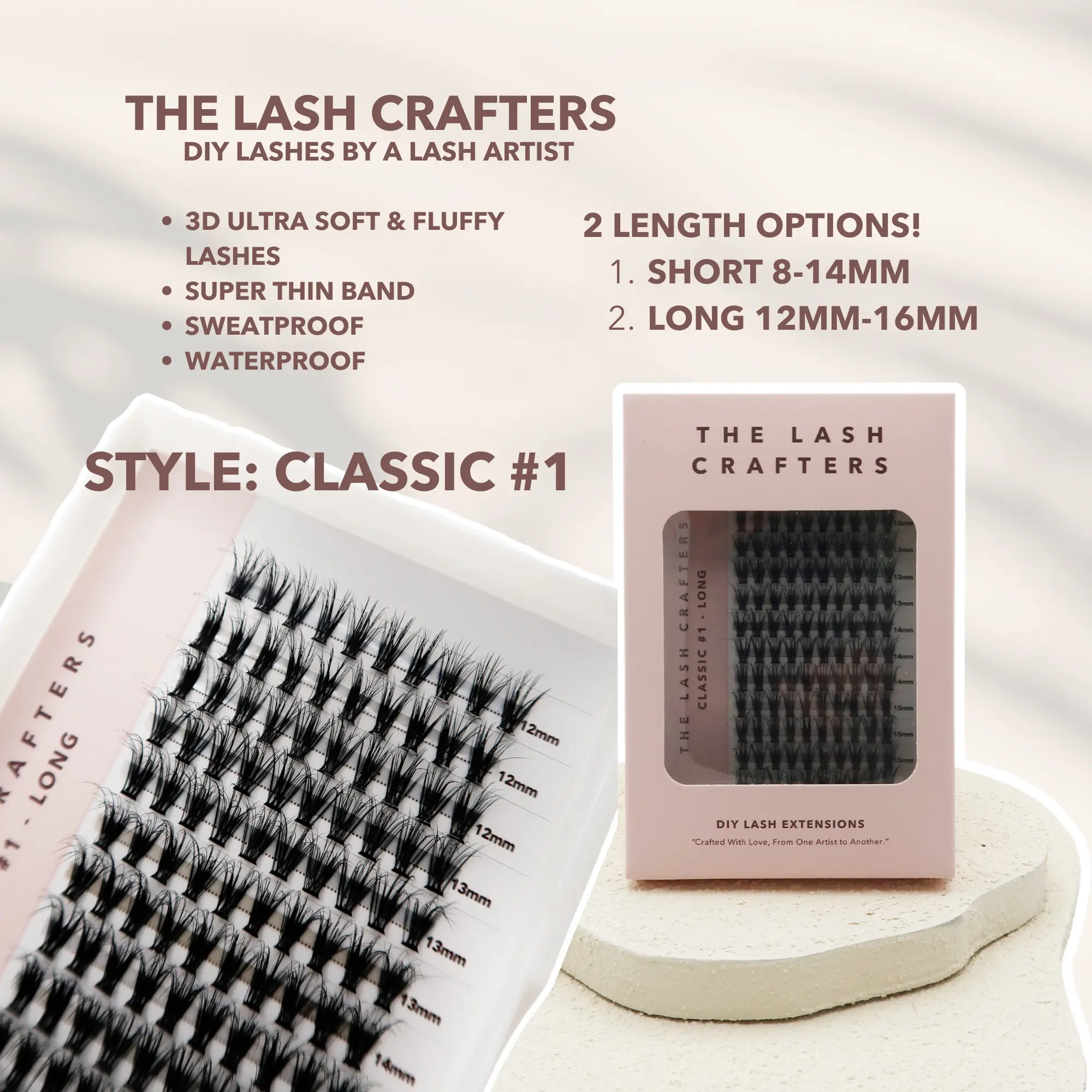 Thelashcrafters Girls Lashes Cluster DIY Lashes Kit - Short Length 8-14mm, Waterproof Lash Bond & Seal Lash Remover for Beginner Friendly Eyelashes