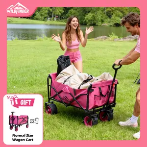 【2 in 1】Portable Folding Utility Wagon, Lightweight Collapsible Cart with Wheels & Adjustable Handle, 330 lbs Heavy-Duty Wagon for Camping, Garden, Sports and Groceries SpringStatements