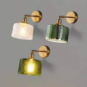 Modern Adjustable Glass Wall Sconce – Brass Vanity Light for Bathroom, Bedroom, and Kitchen Decor – Versatile Wall Lamp for Rustic Home and Reading