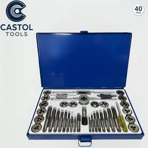 40-Piece Metric Thread Tap Set with Wrench, M3-M12 Sizes, High-Quality Bearing Steel, DIY and Repair Tools, Includes Screwdriver and Pitch Gauge