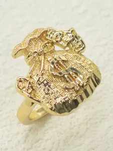 1pc 14k Money Bag Ring, Dollar Symbol Feng Shui Jewelry, Unisex Gift for New Year, Business Launch, Birthday, Streetwear & Party Wear