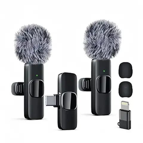 Wireless Mini Lavalier Microphone for iPhone, iPad & Android, Noise-Cancelling Plug & Play Lapel Mic with USB Rechargeable Design, Ideal for Short-Video Creation, Vlogs and Live Streaming-MM1