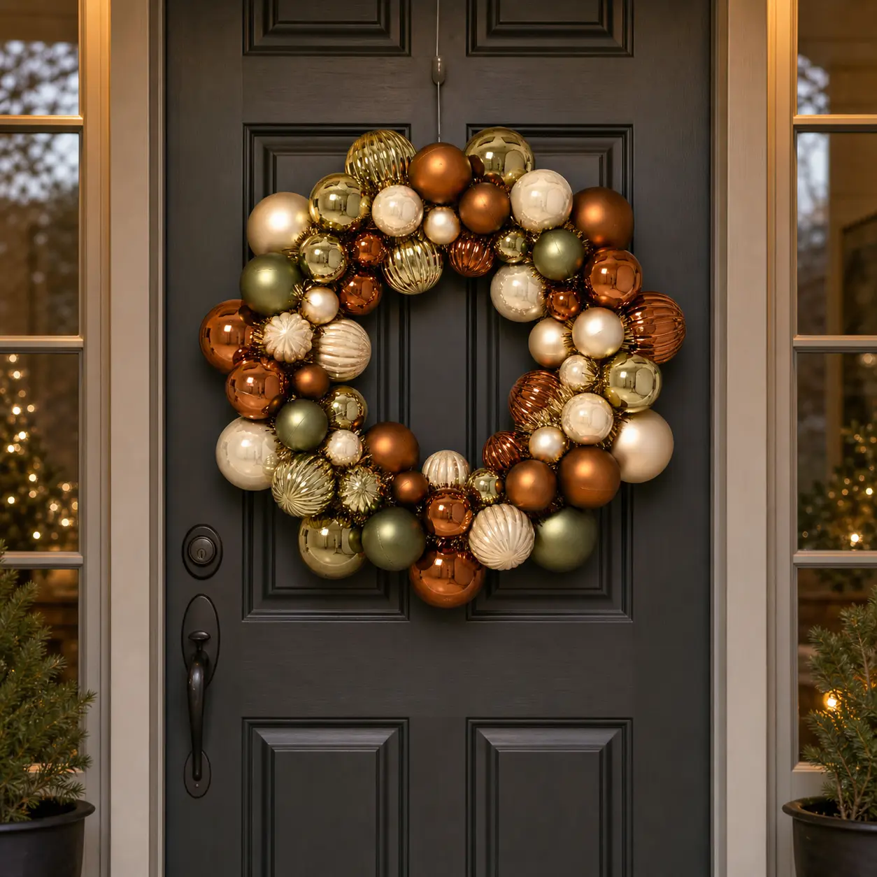 15" Multicolor Shiny & Matte Shatterproof Ball Wreath