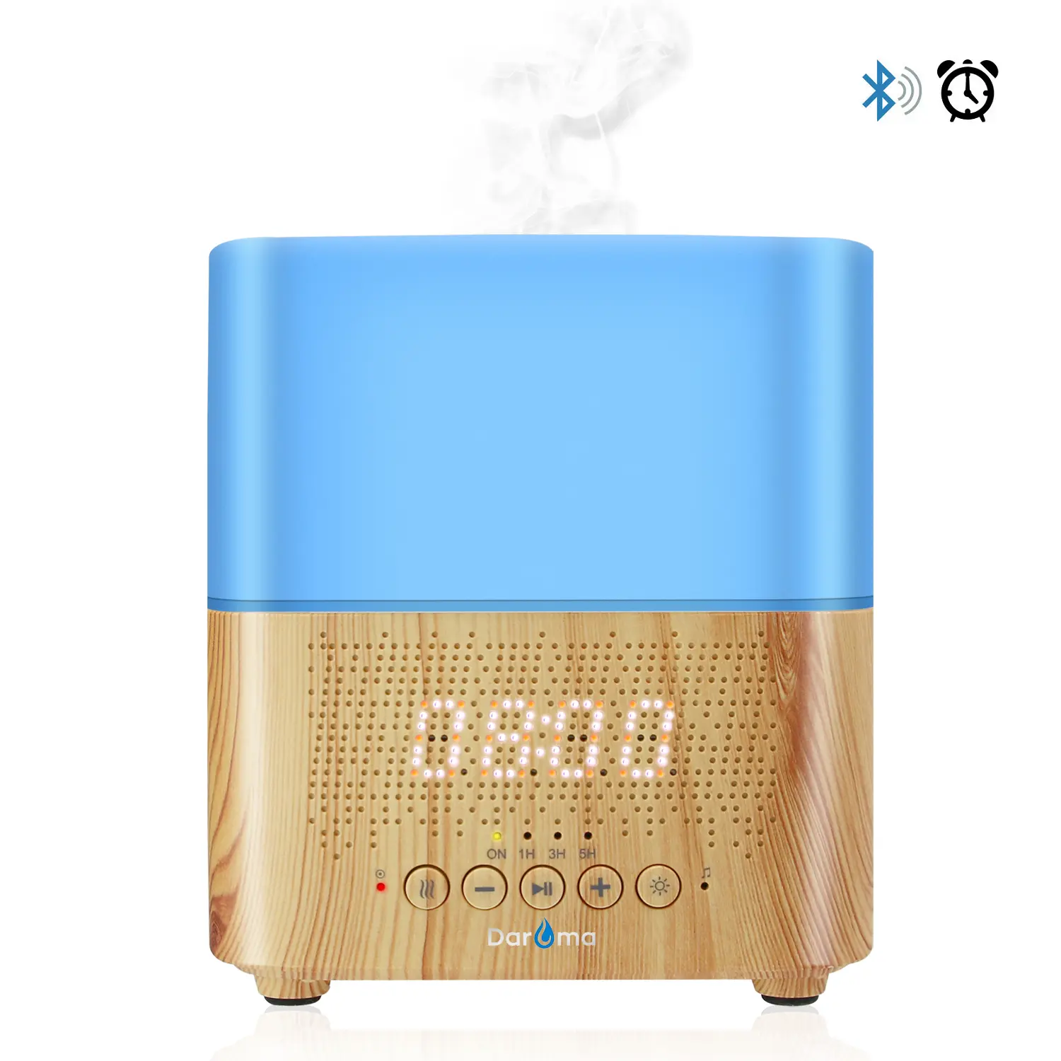 DAROMA Alarm Essential Oil Diffuser,300ml Alarm Clock, Bluetooth Speaker