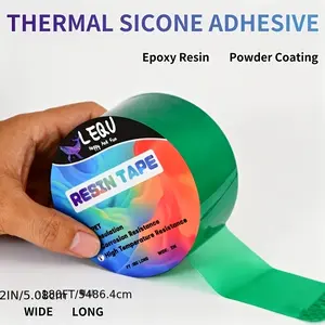 Jewelry Making LEQU Epoxy Resin Mold Tape - High-temperature resistant hot melt tape, easy to remove, suitable for sealing resin molds, making river tables, and cleaning resin residues - 2-inch wide, 54 feet long