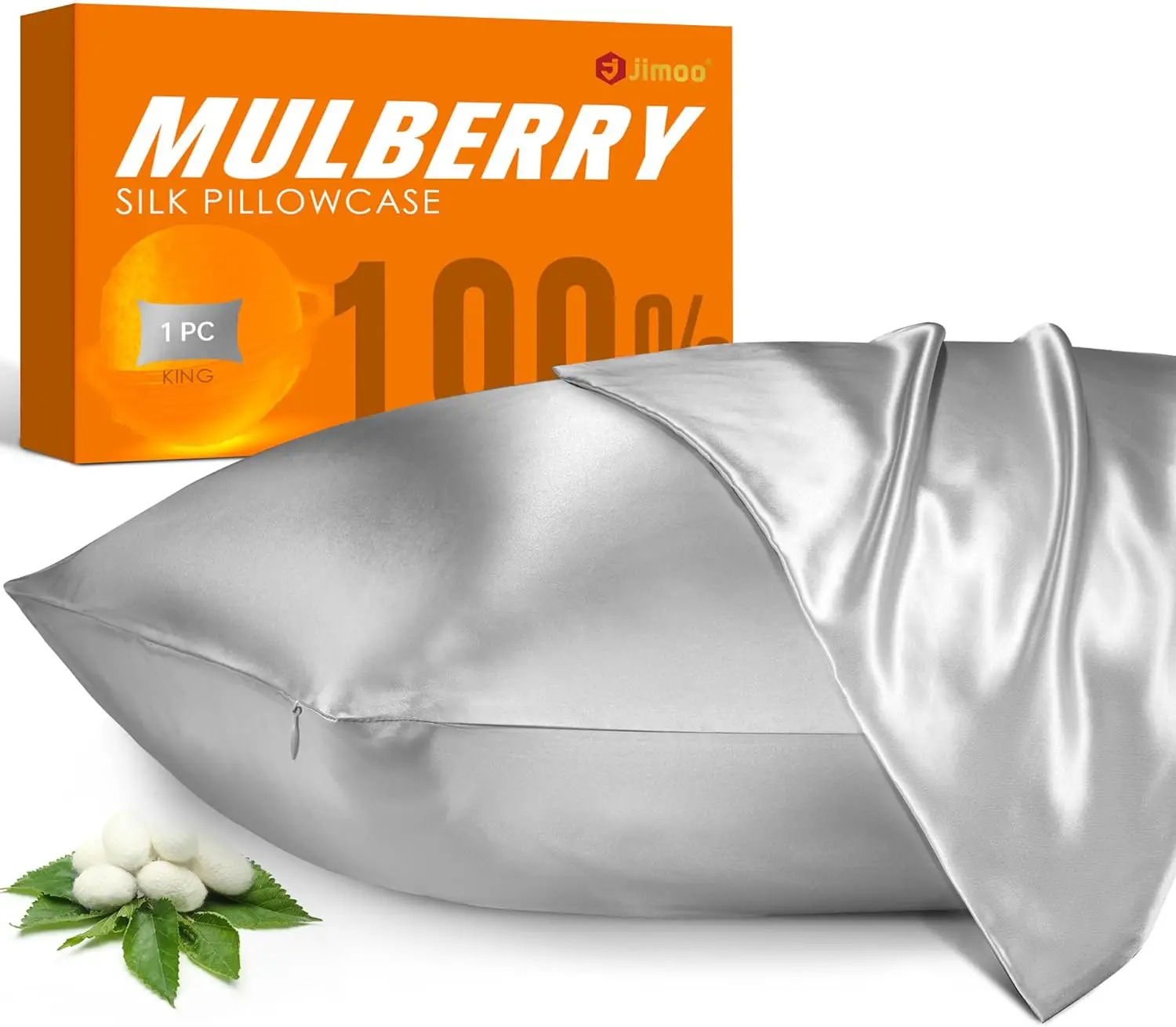 Silk Pillowcase-100% Mulberry Silk Pillowcase for Hair and Skin, 22 Momme Natural Silk Pillow Case with Zipper, Both Sided Pure Silk Pillow Cover Gift