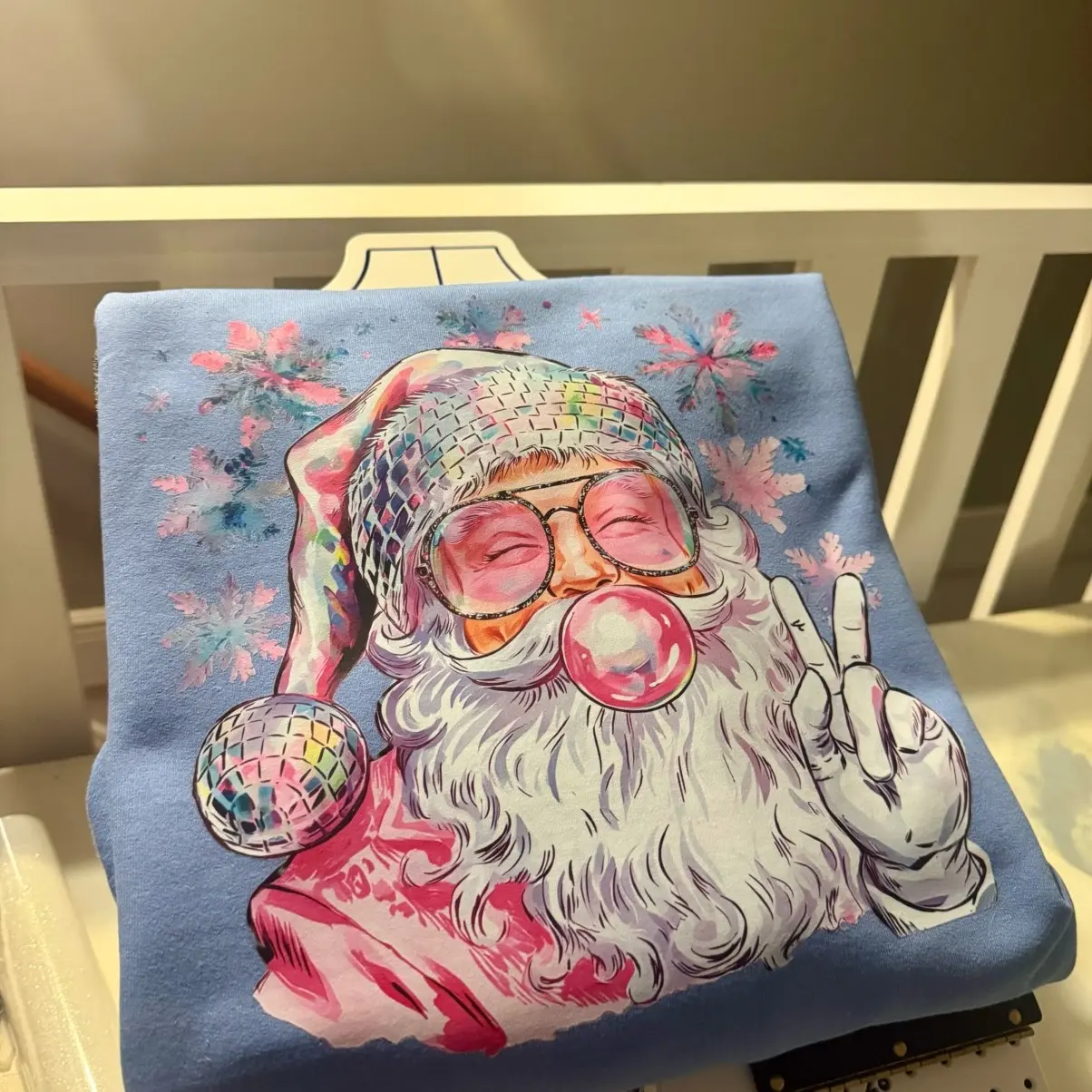 Bubblegum Santa on Gildan Sweatshirt