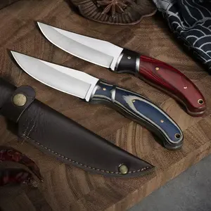 Stainless Steel Fruit Knife with Sheath, 2 Counts/set Portable Knife with Colorful Wooden Handle, Multipurpose Knife for Home Kitchen, Utensils