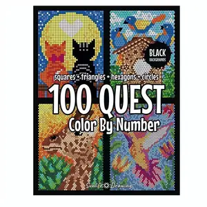 Creative Color By Number Book With Geometric Mosaic Patterns Stress Relief Coloring Book For Adult Art Creation
