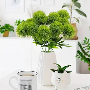 Green 24pcs Dandelion Artificial Flowers - Plastic, No Power Required, Perfect for Spring for Home Decoration, Suitable for Home And Wedding Use