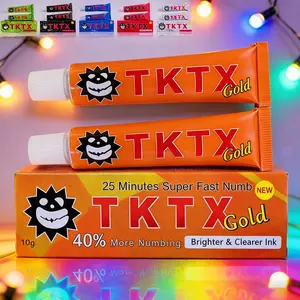 TKTX Gold Numbing Cream 40% Lidocaine for Tattoo & Laser Hair Removal 6-8 Hours Pain Relief Quick Absorption Skin Friendly 2pcs