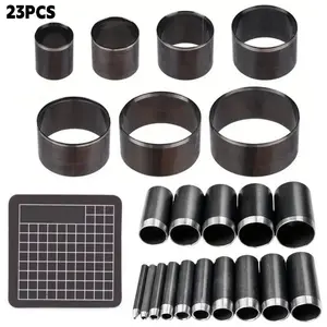 23 pcs Set 1-50mm Handheld Leather Cutting Machine Mold, Round Flower Punch Roller, Hollow Punch Leather Punching Machine, DIY Leather Circle Cutting Tool Set tiktokshopspringglowup