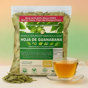 Viral Brand New Premium Guanabana Whole Sun Dried Graviola Soursop Leaf  | 100% Natural Hoja de Guanabana de Mexico | Fresh, Wildcrafted, and Authentic | Makes 30+ Cups Tea Beverage