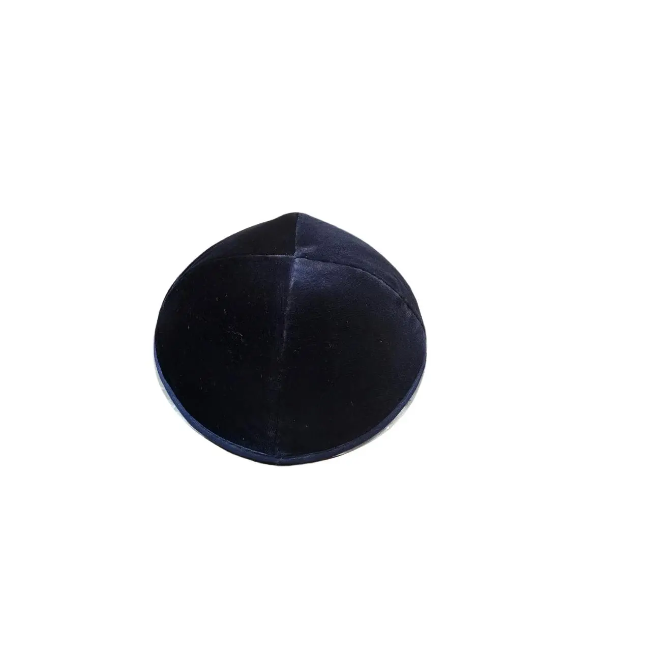 Kippah 21 cm Dark Blue Velvet 4 Sections Yarmulke