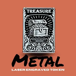 Metal Treasure Token MTG | Laser Engraved Magic The Gathering Commander Proxy Token