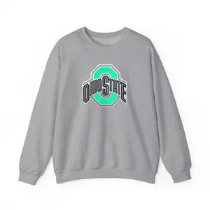 Ohio State University Buckeyes Neon Logo Football Fan Graphic Sweatshirt, College Apparel, Team Spirit Clothing, Game Day Crewneck, Sports