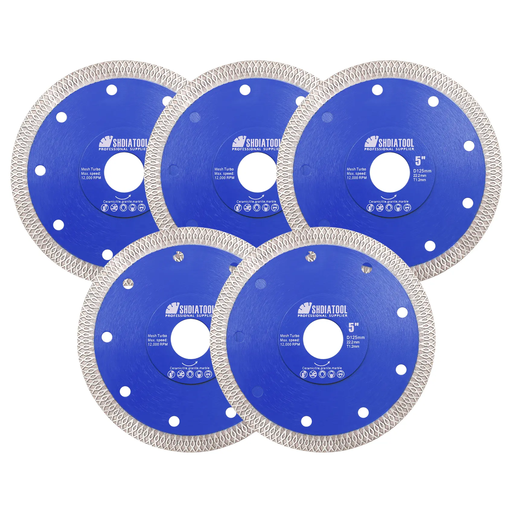 SHDIATOOL 3-3/8",5" Diamond Saw Blade for Cutting Porcelain Tile Ceramic Granite Marble Brick