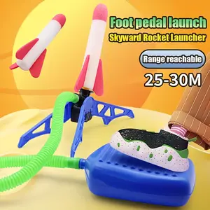 1 set rocket launch toy, foam flying rocket, foot-powered air launch toy, fun outdoor and indoor party activity game, birthday gift