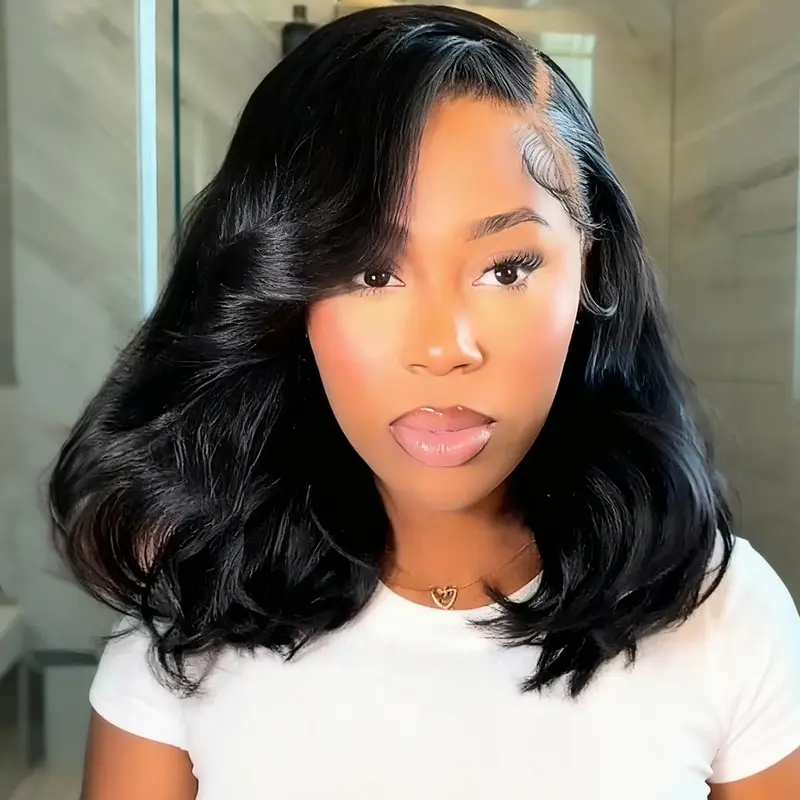 Recool Hair Side Part Pre-Layer Glueless Wigs C Part 6x5 HD Lace Pre Styled Yaki Loose Body Wave Human Hair Closure Wigs Ready to Go Pre Bleached Pre Plucked Updated with Drawstring For Women
